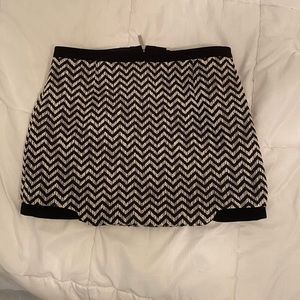 black and white chevron mini skirt